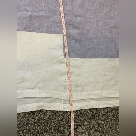 Pure J Jill White Blue Short Sleeves 100% Linen Tunic Relaxed Slouchy Size M - Picture 7 of 7